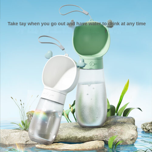 Dog Travel 2-in-1 Water Bottle and Food Dispenser.
