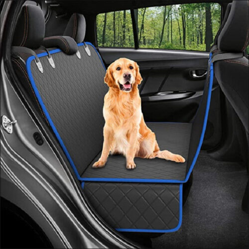 Dog Car Seat Cover with Zipper, Pocket, and Safety Protection