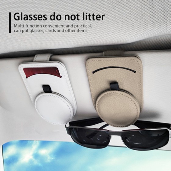 Discover the Convenience of the Universal Sun Visor Eyeglasses Clip and Card Holder.